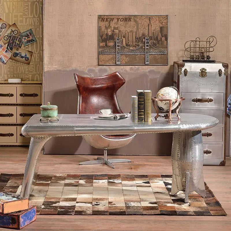 A3 Aviator Egg chair, Brown Leather, Aluminium Luxepalace.co.uk