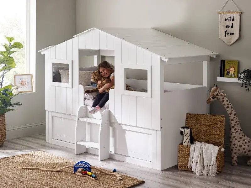 Acorn Treehouse Midsleeper & Storage Unit - White Luxepalace