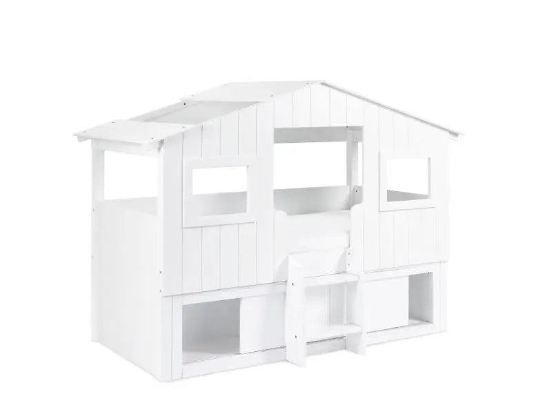 Acorn Treehouse Midsleeper & Storage Unit - White Luxepalace