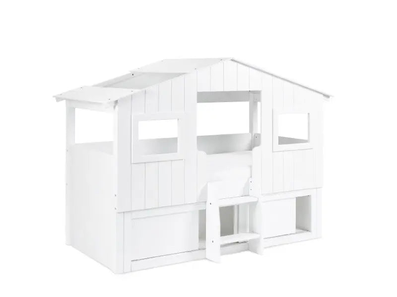 Acorn Treehouse Midsleeper & Storage Unit - White Luxepalace