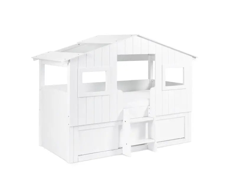 Acorn Treehouse Midsleeper & Storage Unit - White Luxepalace