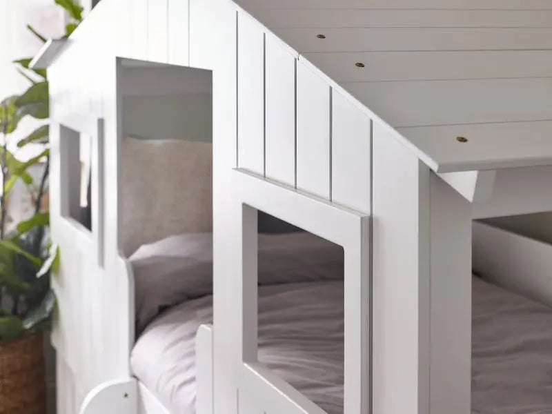 Acorn Treehouse Midsleeper & Storage Unit - White Luxepalace