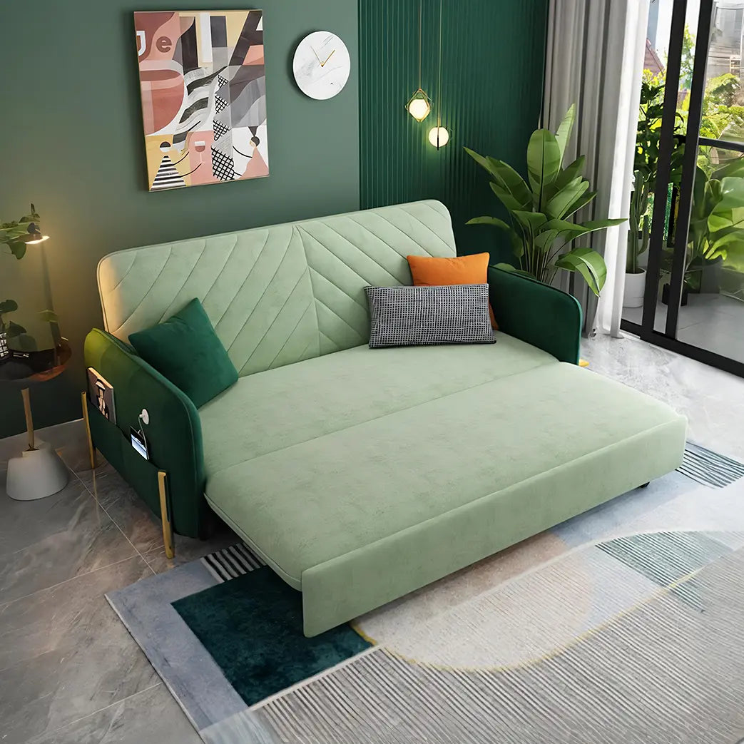 Aditi Two Seater Sofa Bed, Green Luxepalace.co.uk