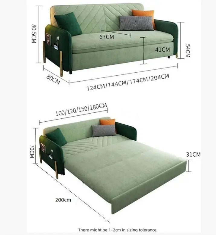 Aditi Two Seater Sofa Bed, Green Luxepalace.co.uk
