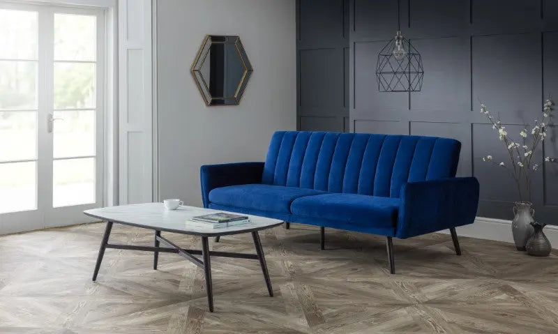 Afina Sofabed - Blue Velvet Luxepalace