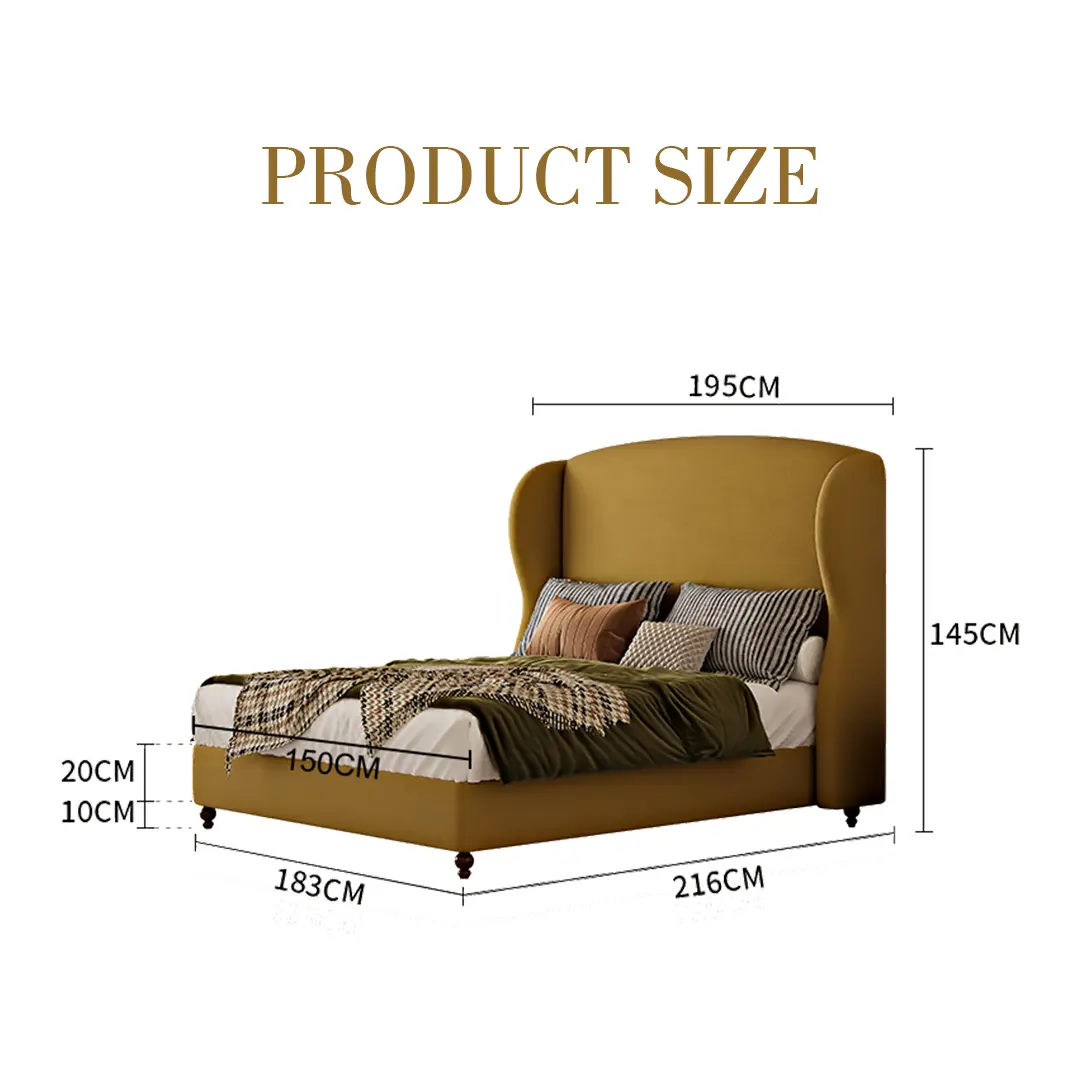 Amara Wingback Double Bed, King Size Luxepalace.co.uk