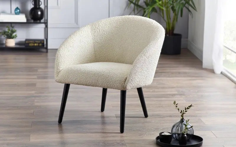 Amari Boucle Accent Chair - Ivory Luxepalace
