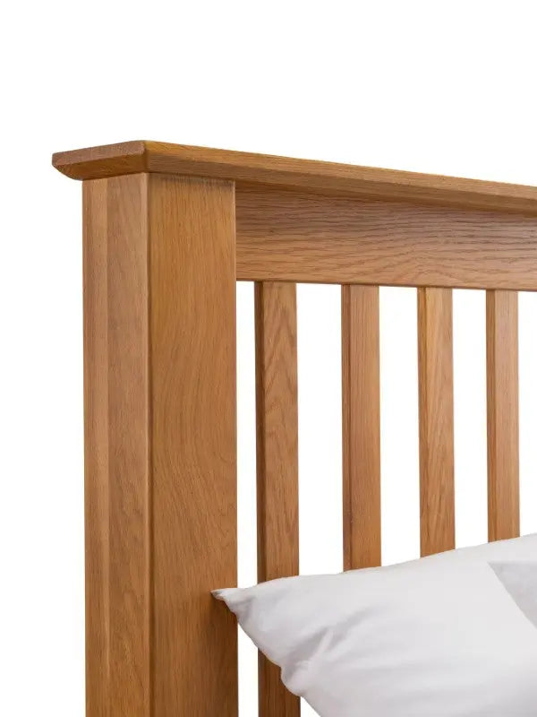 Amsterdam Oak High Footend 150cm King Bed Luxepalace