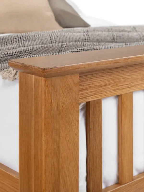 Amsterdam Oak High Footend 150cm King Bed Luxepalace