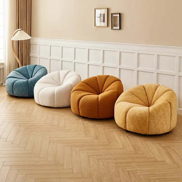 Arsav Pumpkin Armchair, White Boucle, Clearance Luxepalace.co.uk
