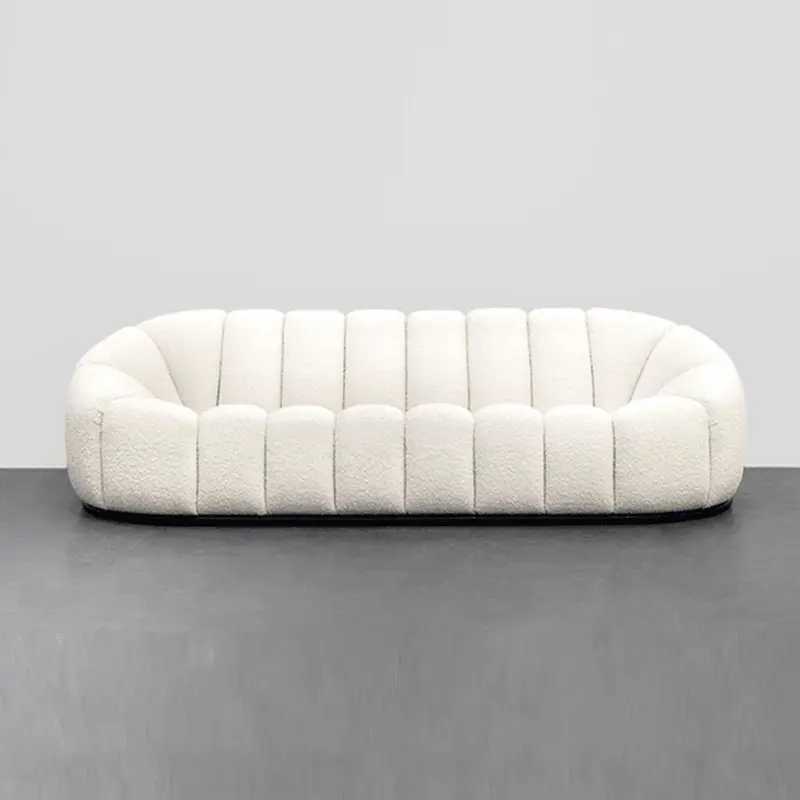 Arsav Pumpkin Three Seater Sofa, Boucle Luxepalace.co.uk