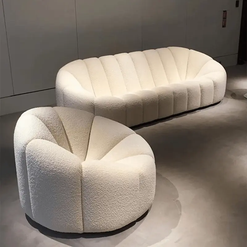 Arsav Pumpkin Three Seater Sofa, Boucle Luxepalace.co.uk