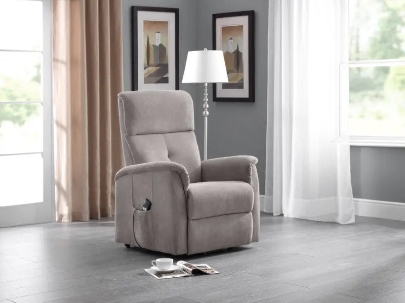Ava Rise And Recline Chair - Taupe Fabric Luxepalace