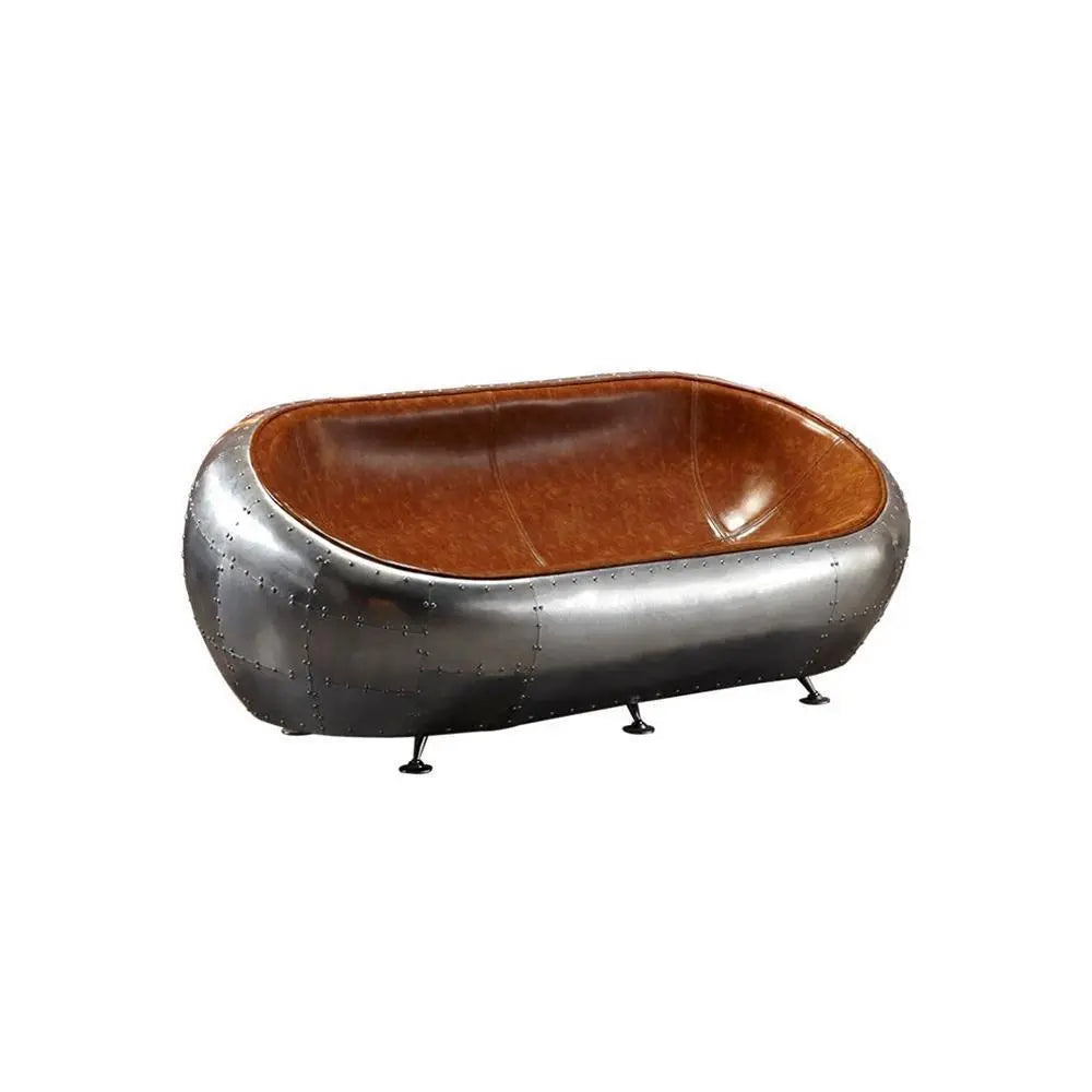 Aviator Airplane Tub Two Seater Sofa, Aluminum Loveseat Luxepalace.co.uk