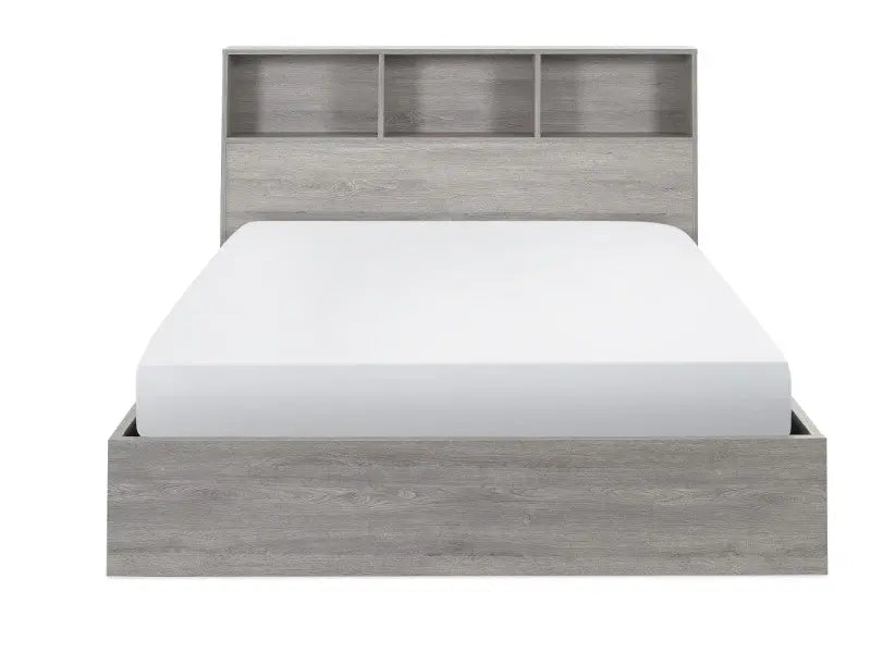 Bali Ottoman Storage 135cm Double Bed - Grey Oak Luxepalace
