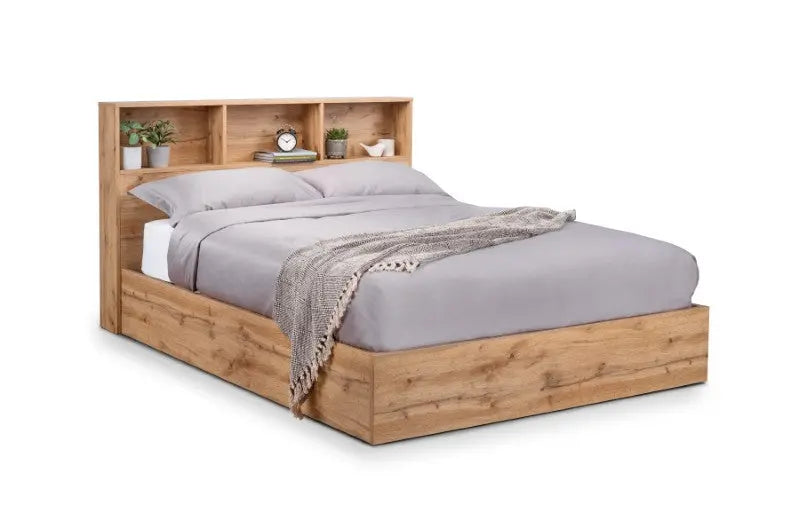 Bali Ottoman Storage 150cm King Bed - Light Oak Luxepalace