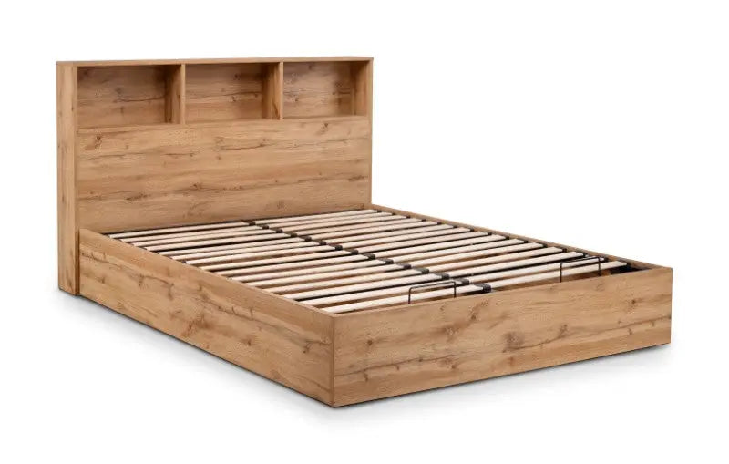 Bali Ottoman Storage 150cm King Bed - Light Oak Luxepalace