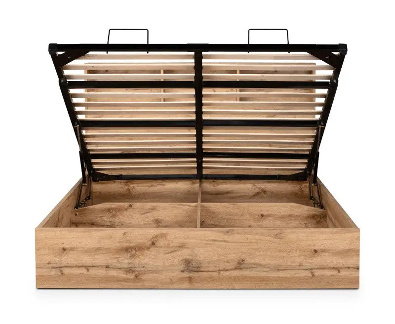 Bali Ottoman Storage 150cm King Bed - Light Oak Luxepalace