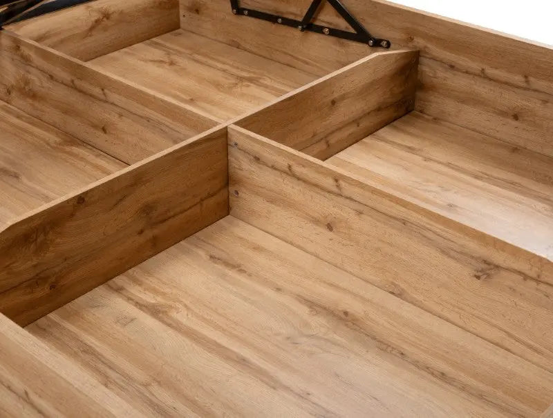 Bali Ottoman Storage 150cm King Bed - Light Oak Luxepalace