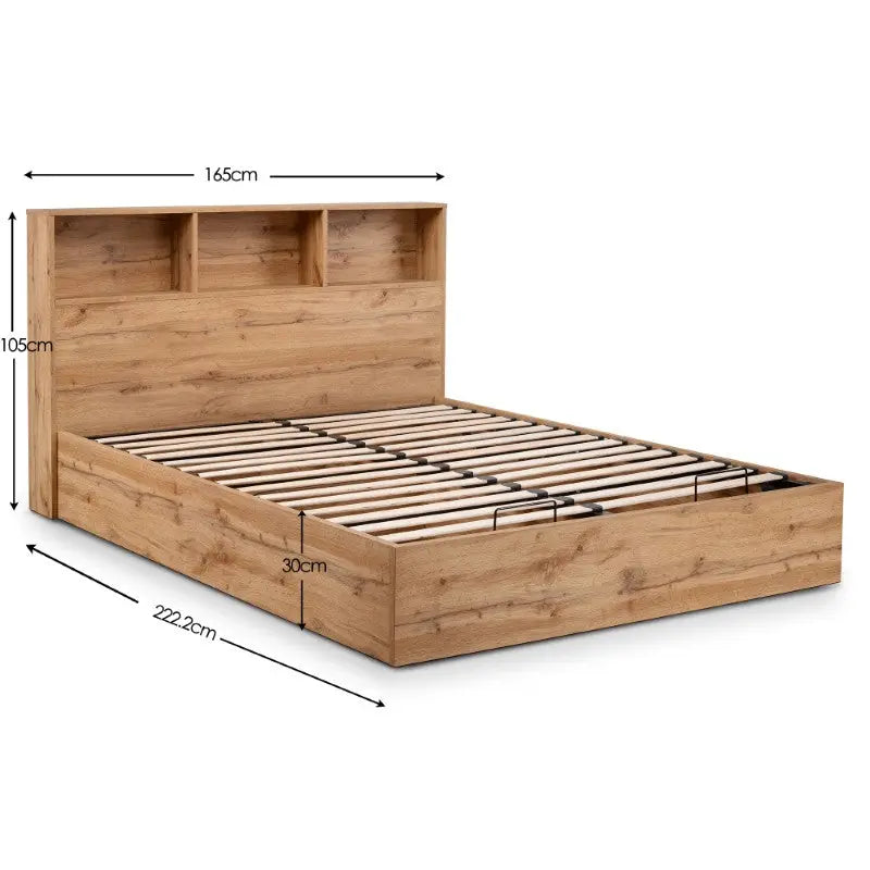 Bali Ottoman Storage 150cm King Bed - Light Oak Luxepalace