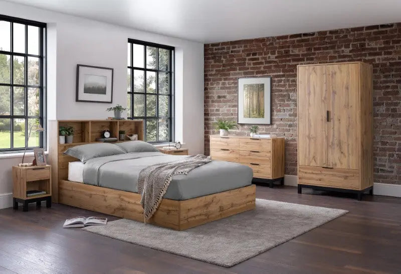 Bali Ottoman Storage 150cm King Bed - Light Oak Luxepalace