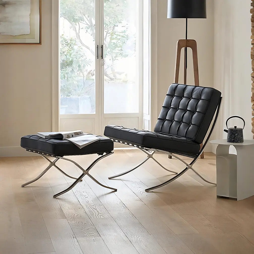 Barcelona Chair And Ottoman, Armchair Luxepalace.co.uk