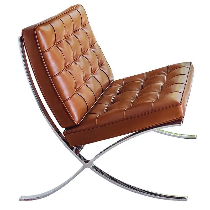 Barcelona Chair And Ottoman, Brown Leather Luxepalace.co.uk