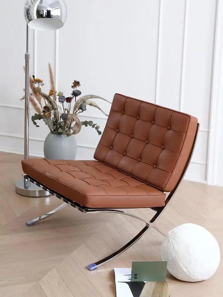 Barcelona Chair And Ottoman, Brown Leather Luxepalace.co.uk