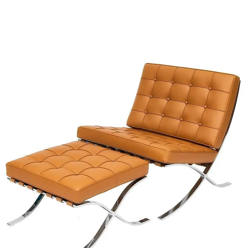 Barcelona Chair And Ottoman, Brown Leather Luxepalace.co.uk
