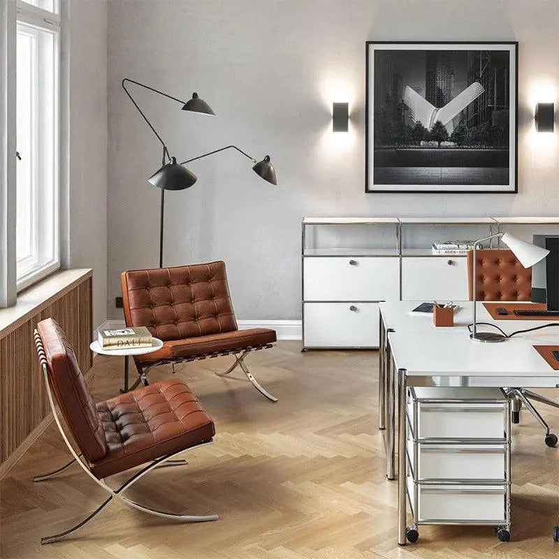 Barcelona Chair And Ottoman, Brown Leather Luxepalace.co.uk