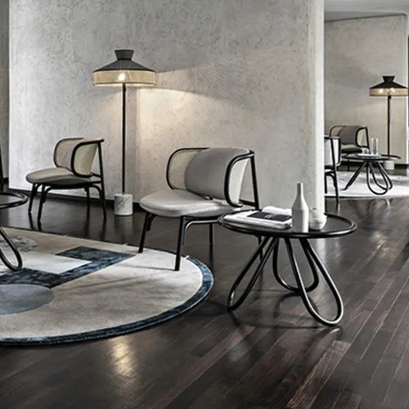 Cane Rattan Armchair, Grey Linen Luxepalace.co.uk