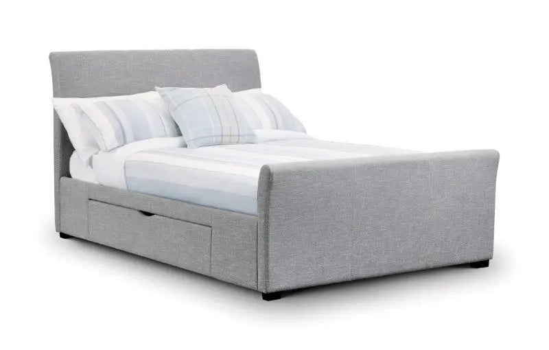 Capri Light Grey with Drawers 150cm King Bed Luxepalace