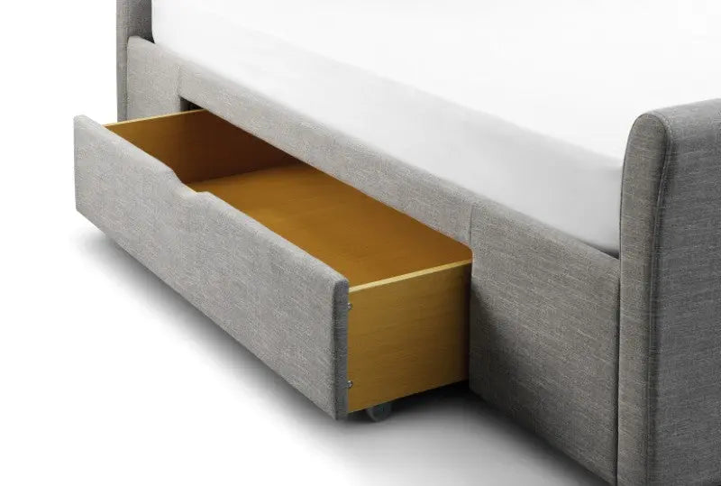 Capri Light Grey with Drawers 150cm King Bed Luxepalace