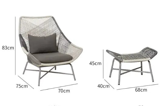 Carmean Rattan Chair and Footstool, Outdoor Luxepalace.co.uk
