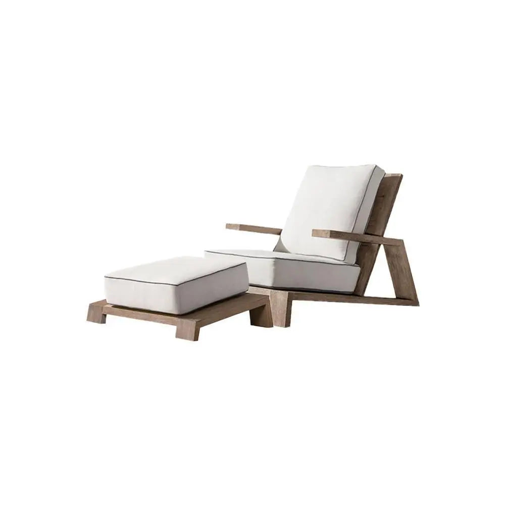 Chandler Oak Lounge Chair And Ottoman, Outdoor Armchair Luxepalace.co.uk