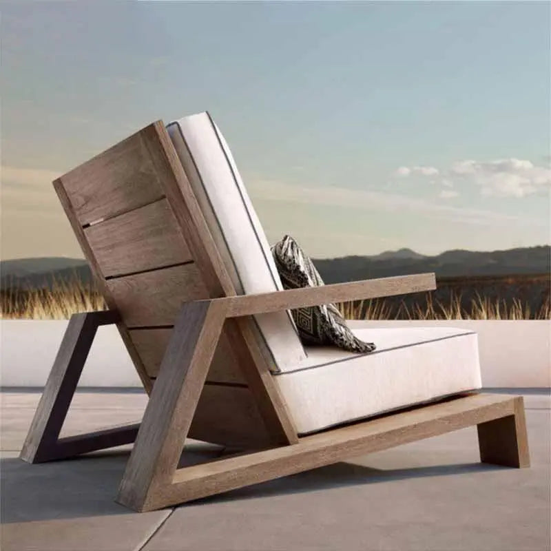 Chandler Oak Lounge Chair And Ottoman, Outdoor Armchair Luxepalace.co.uk