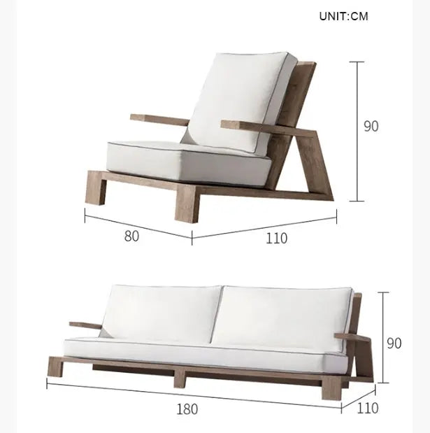 Chandler Oak Lounge Chair And Ottoman, Outdoor Armchair Luxepalace.co.uk