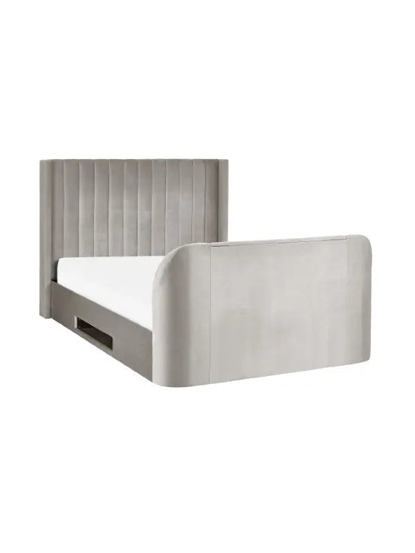 Clara Ottoman TV Bed 135cm - Light Grey Luxepalace
