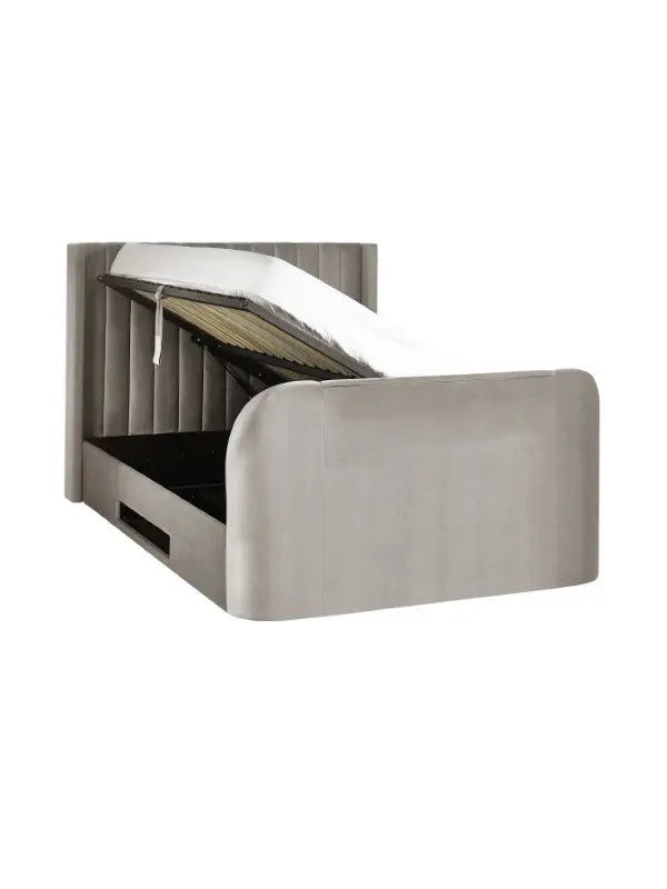 Clara Ottoman TV Bed 135cm - Light Grey Luxepalace