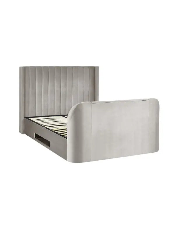 Clara Ottoman TV Bed 135cm - Light Grey Luxepalace