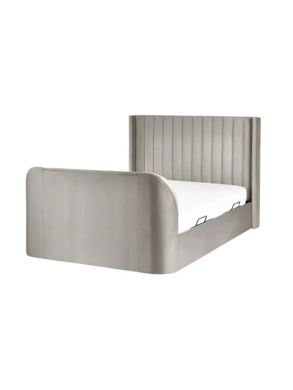 Clara Ottoman TV Bed 135cm - Light Grey Luxepalace