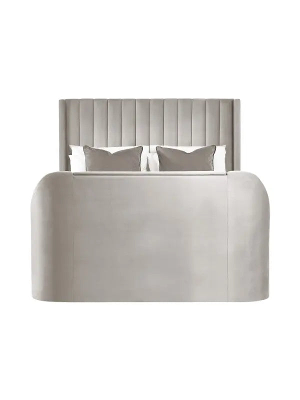 Clara Ottoman TV Bed 135cm - Light Grey Luxepalace