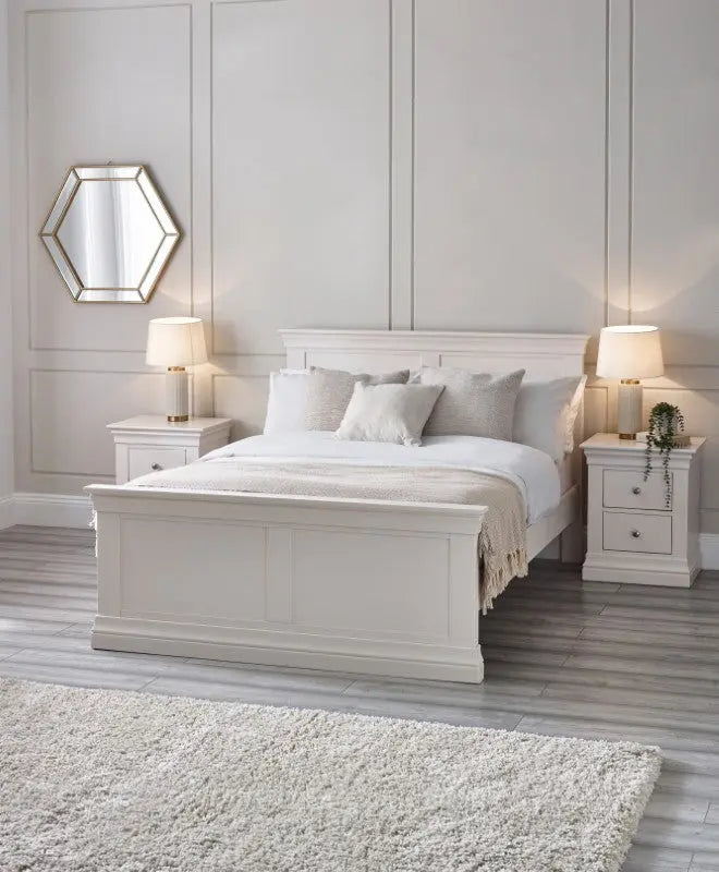 Clermont 150Cm King Bed - Surf White Luxepalace
