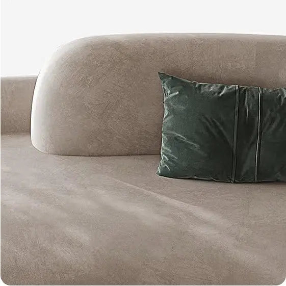 Cosima Grey Four Seater, Five Seater Curved Sofa, Long Sofa Suedue Luxepalace.co.uk