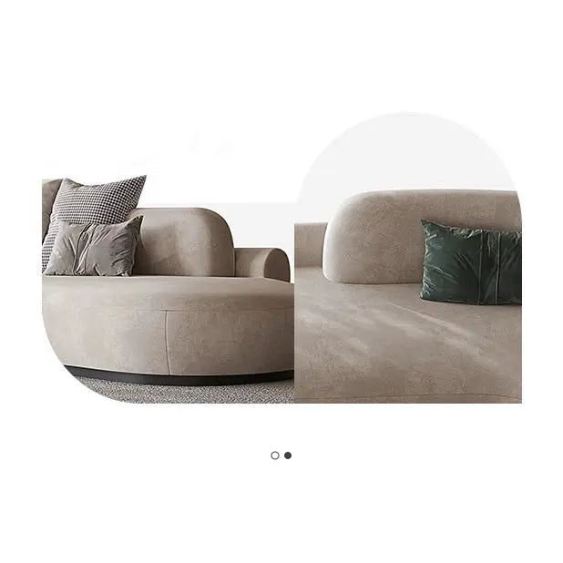 Cosima Grey Four Seater, Five Seater Curved Sofa, Long Sofa Suedue Luxepalace.co.uk