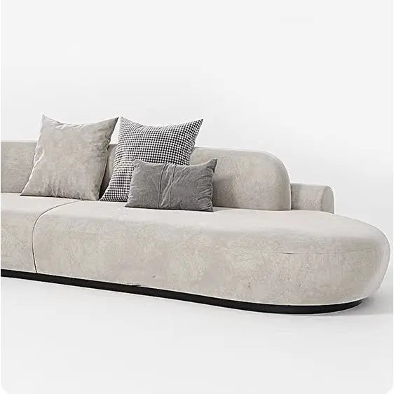 Cosima Grey Four Seater, Five Seater Curved Sofa, Long Sofa Suedue Luxepalace.co.uk