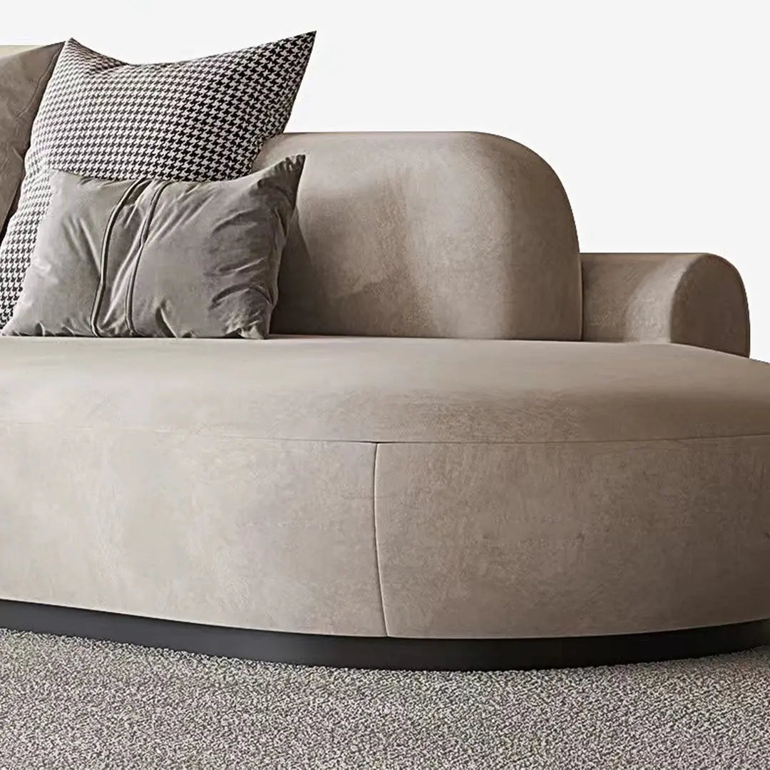 Cosima Grey Four Seater, Five Seater Curved Sofa, Long Sofa Suedue Luxepalace.co.uk