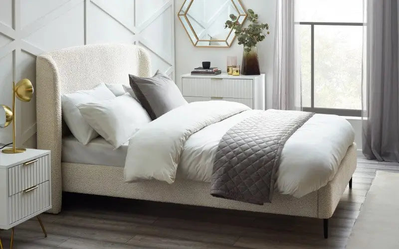 Eden 150cm King Bed - Ivory Luxepalace