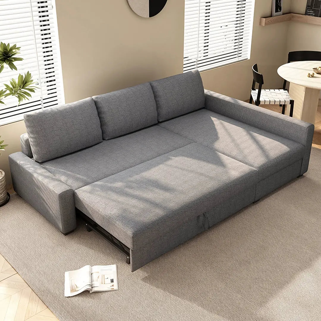 Edwards Three Seater Corner Sofa Bed With Storage, Linen Luxepalace.co.uk