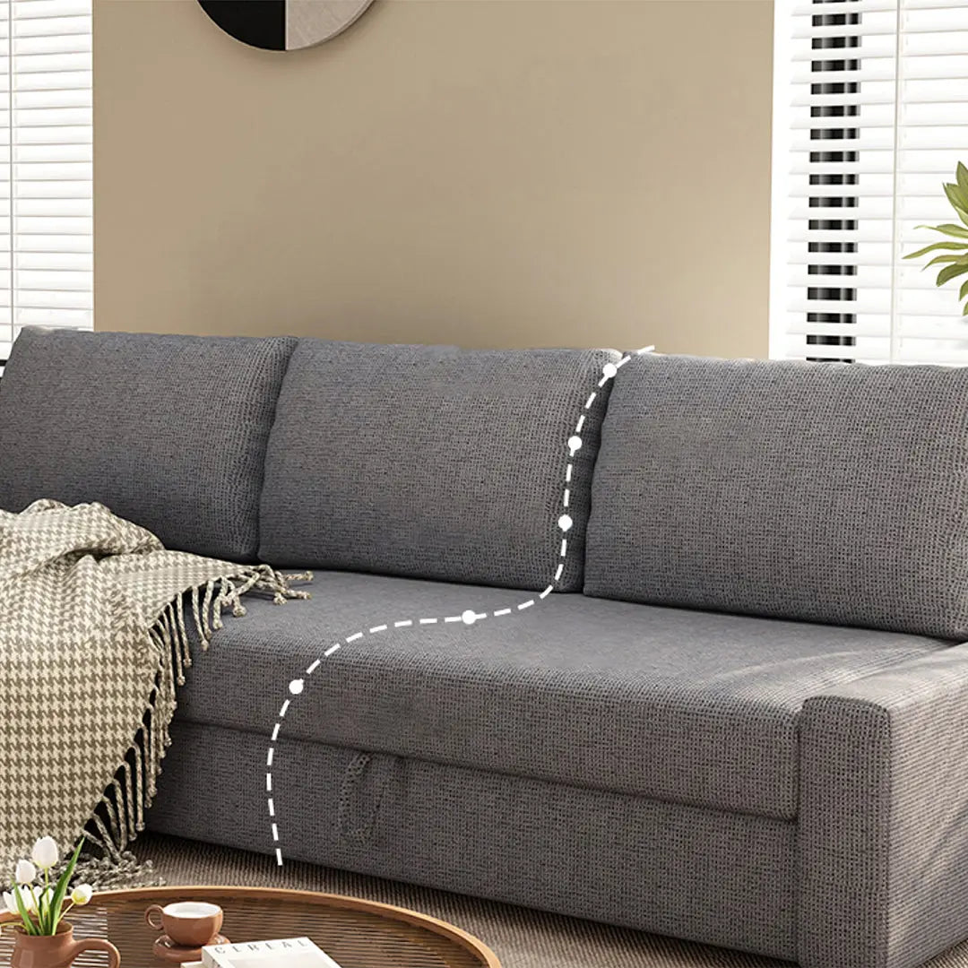 Edwards Three Seater Corner Sofa Bed With Storage, Linen Luxepalace.co.uk